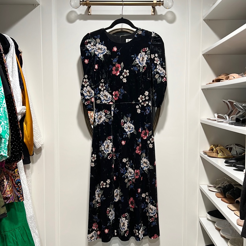 Eliza J Velvet Floral Dress